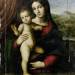 The Madonna and Child before a red curtain